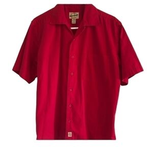 Wearguard red short sleeve shirt size medium cotton & polyester pocket on front